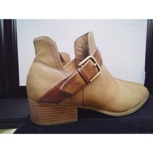 Wonderly Maeve Cognac Faux Leather Ankle Bootie Size 7.5 M Cowboy Southwestern